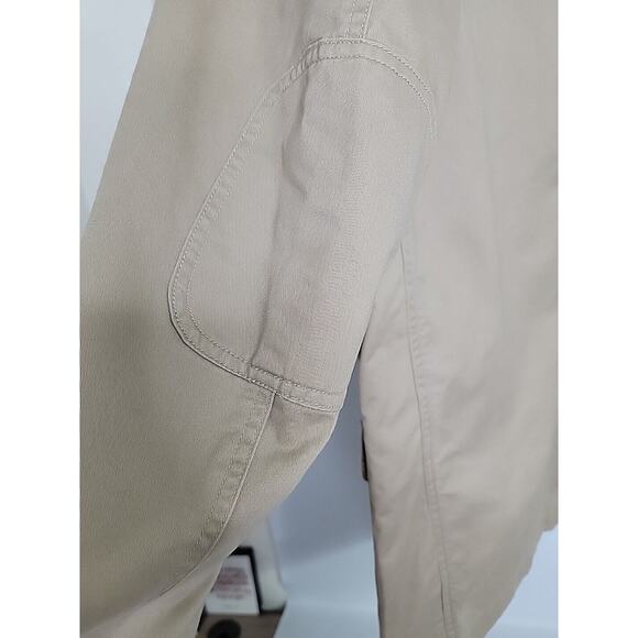 DULUTH TRADING CO Fire Hose Presentation Khaki Elbow Patch Blazer Size L Tall - Picture 4 of 11